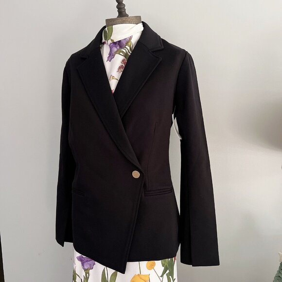 NEW SPANX The Perfect Asymmetrical Blazer Black Size L - Picture 4 of 8